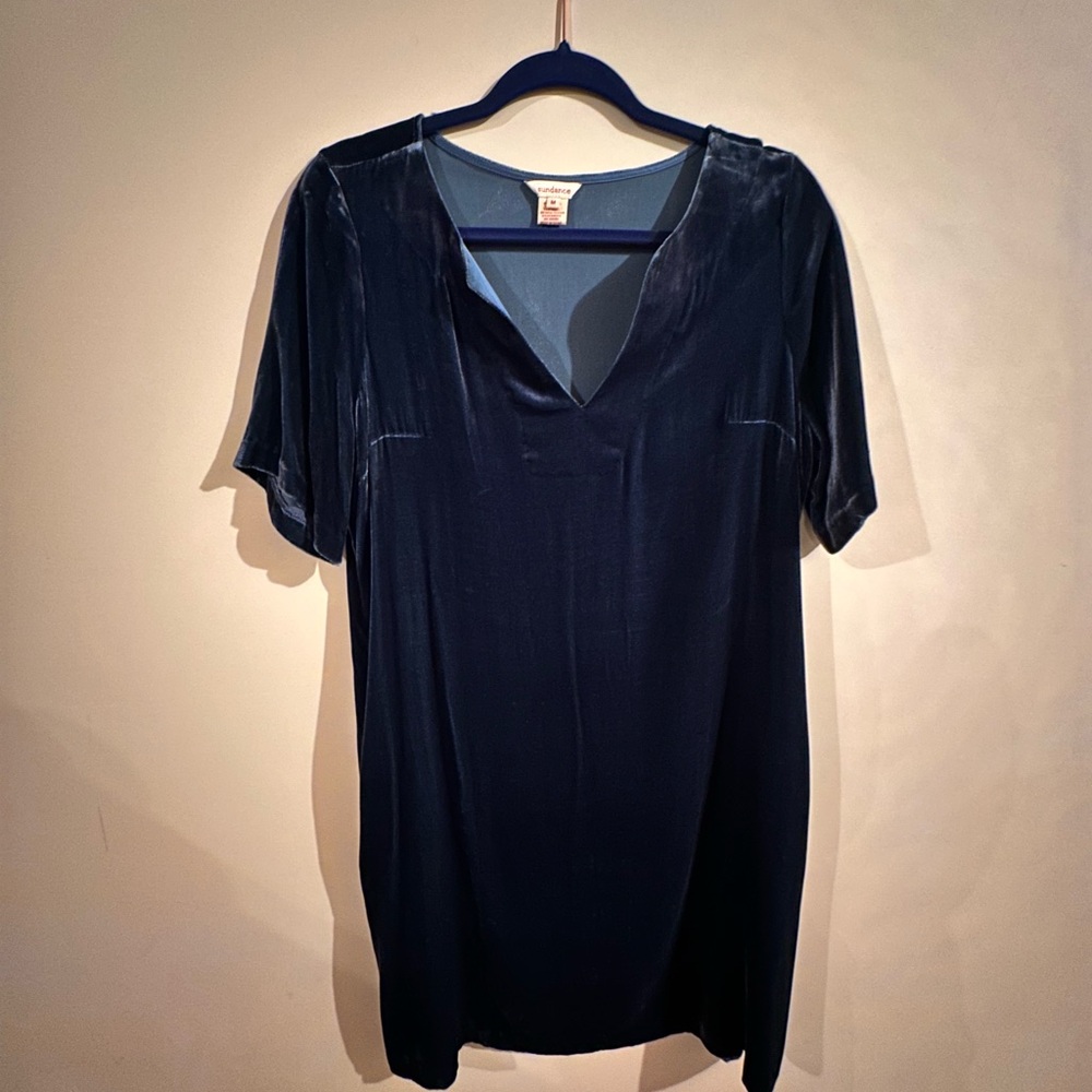 Sundance Midnight Blue Velvet Mini Dress